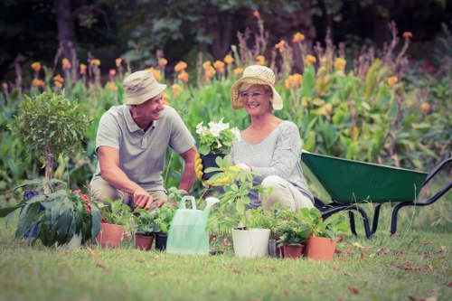Overgrown garden being cleared in Blackfen